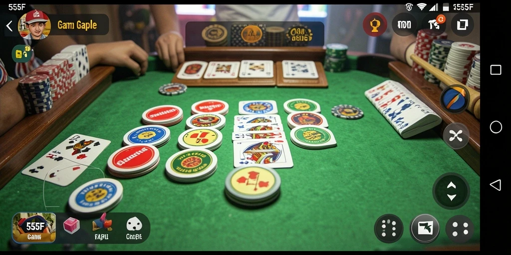 Tampilan gameplay seru dari game Gaple 555F.