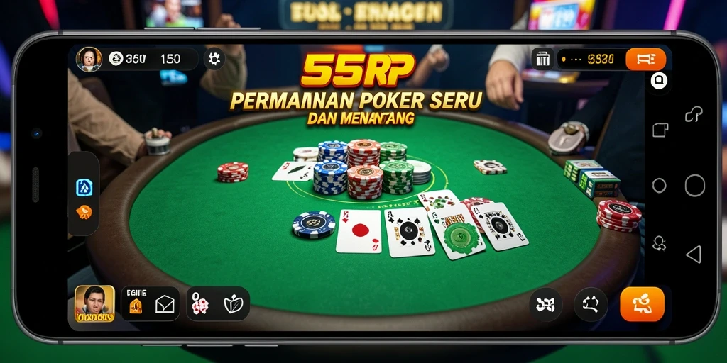 Tampilan gameplay poker yang menegangkan dan seru di 55RP.