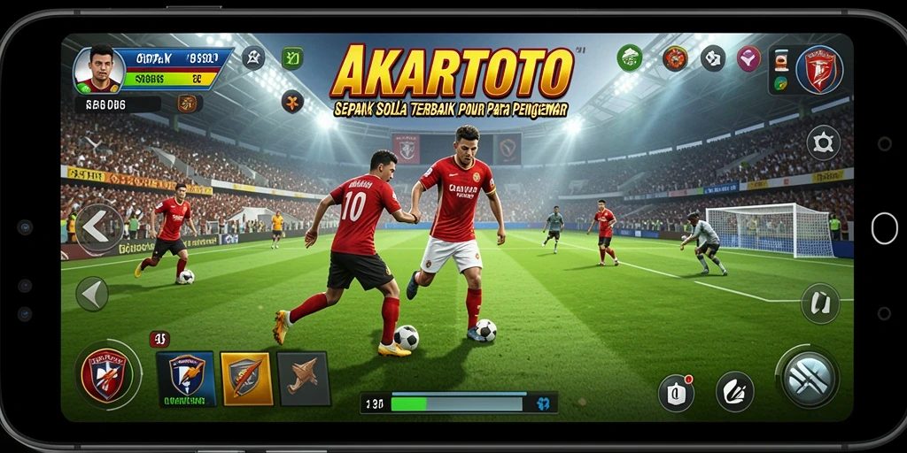 Screenshot menunjukkan aksi mendebarkan dalam pertandingan sepak bola.