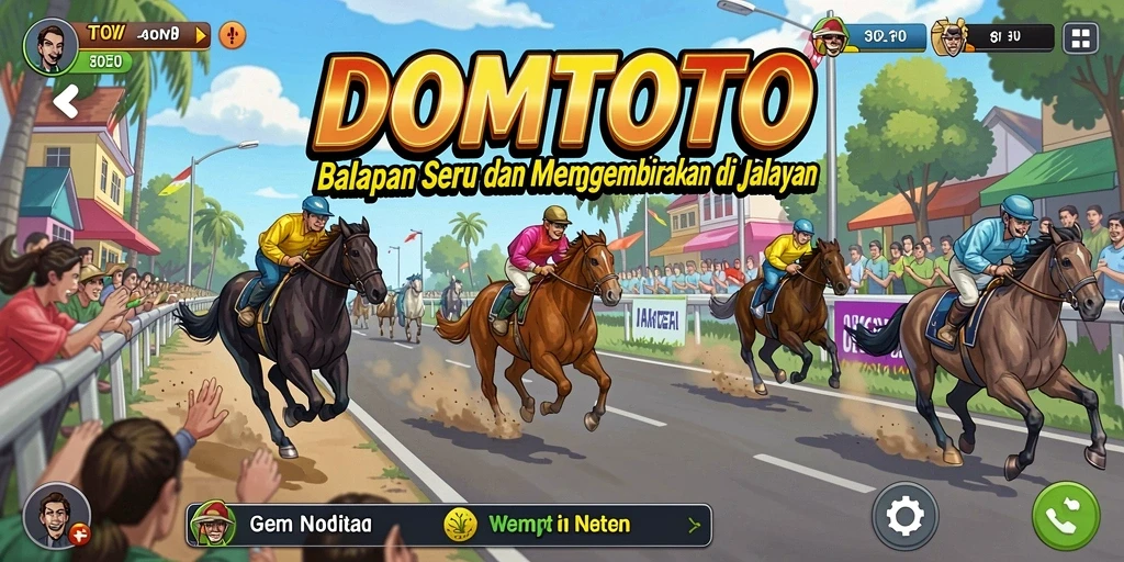 Tampilan menarik dari gameplay balapan di DOMTOTO.
