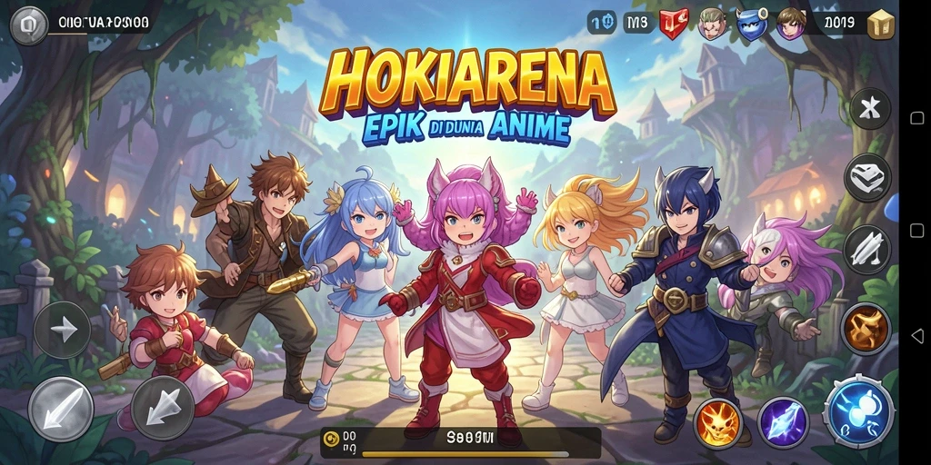 Tampilan gameplay HOKIARENA yang mengagumkan dengan karakter Anime.