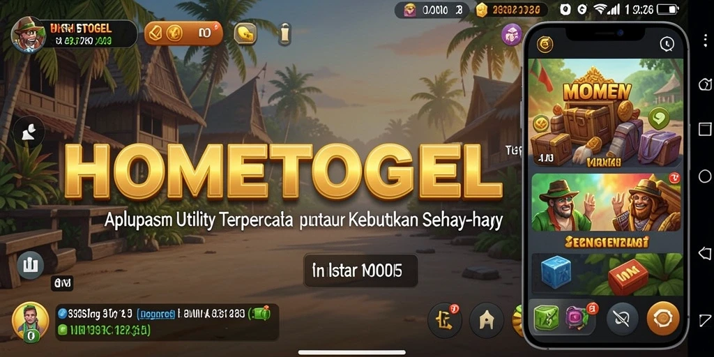 Tampilan utama aplikasi HOMETOGEL yang intuitif dan user-friendly.