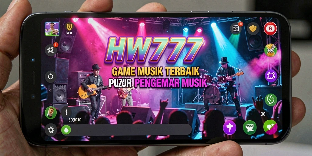 Tampilan permainan HW777 dengan gameplay musik yang interaktif.