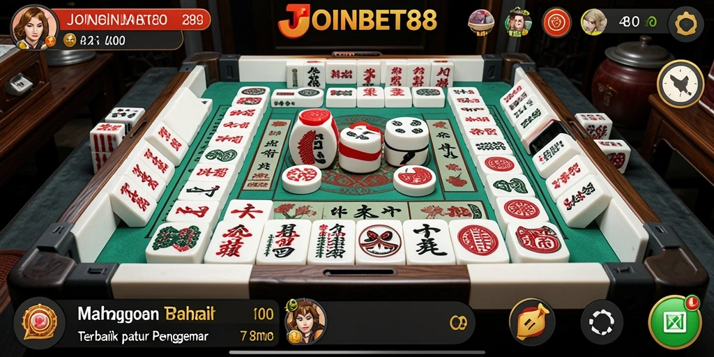 Tampilan gameplay <strong>JOINBET88</strong> dengan kartu Mahjong yang menarik dan grafis yang memukau.