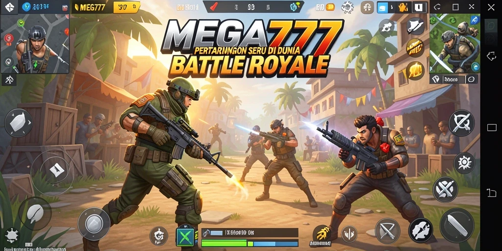 Tampilan gameplay seru dalam pertarungan Battle Royale di MEGA777.