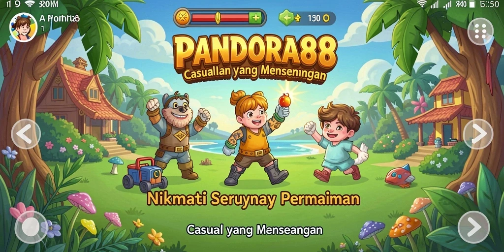Screenshot utama menunjukkan aksi seru dalam gameplay Casual PANDORA88.