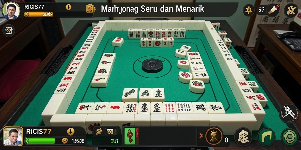 Screenshot gameplay RICIS77 menampilkan aksi seru dalam permainan Mahjong.