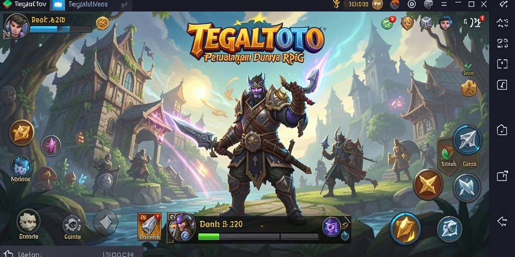 Screenshot TEGALTOTO menampilkan karakter yang bertarung dalam petualangan RPG.